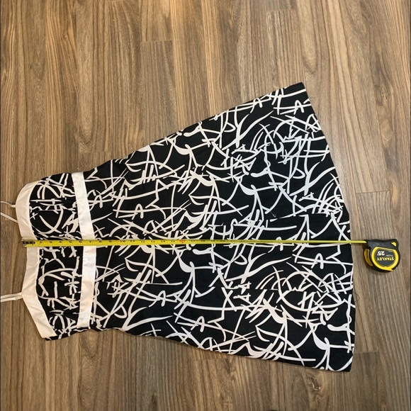 PRETTY BLACK AND WHITE SUNDRESS WITH EMPIRE WAIST SIZE XL BY CONNECTION 18 - Picture 7 of 8